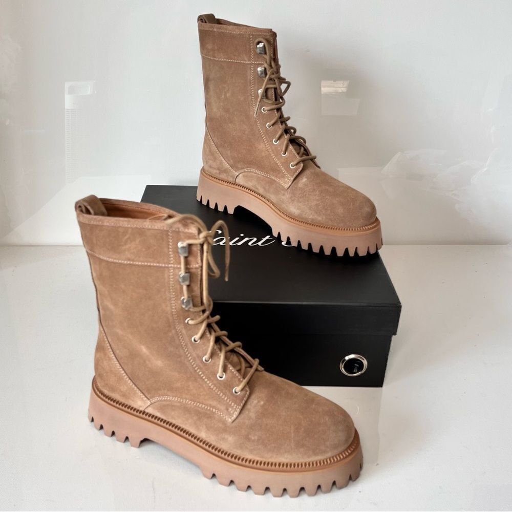 Saint G Anastasia Lace Up High Ankle Boots - Picture 2 of 7